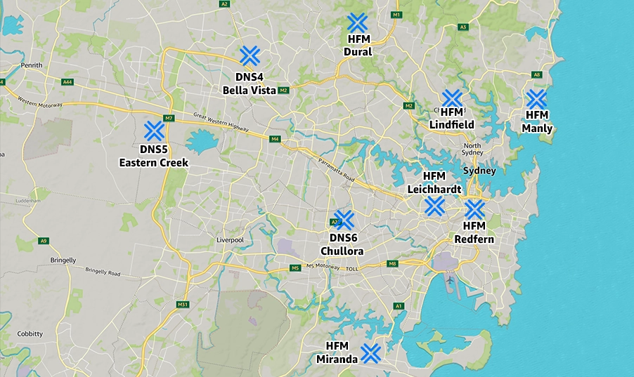 Map of locations